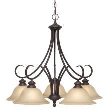Golden 6005-D5 RBZ - Wry Lighting Lancaster 5-light Chandelier in Rubbed Bronze